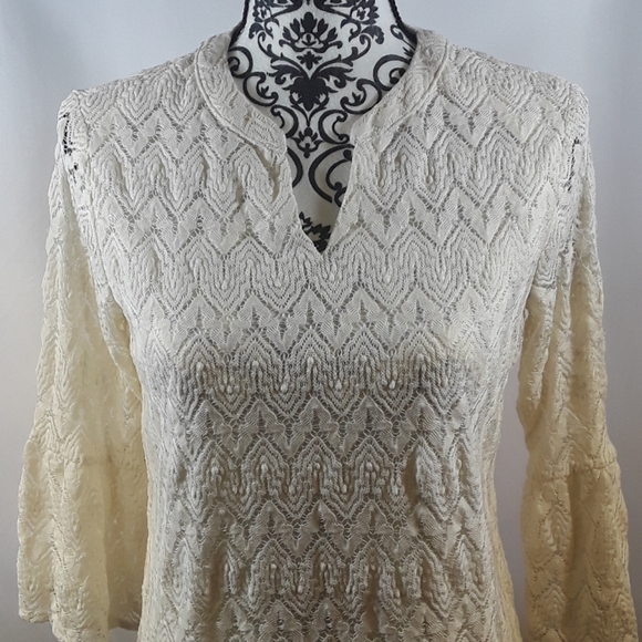 Style & Co. Petite Lace Bell-Sleeve Tunic - Picture 3 of 6